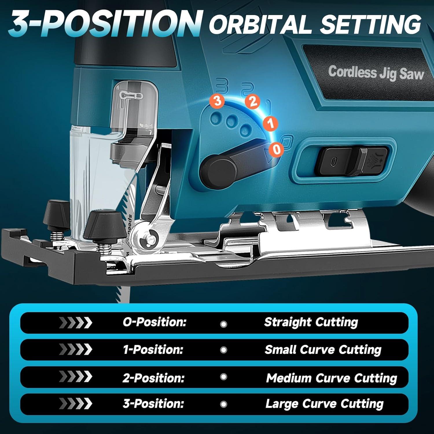 Sierra de calar inalámbrica CAMXTOOL 4.0Ah 18V con luz LED