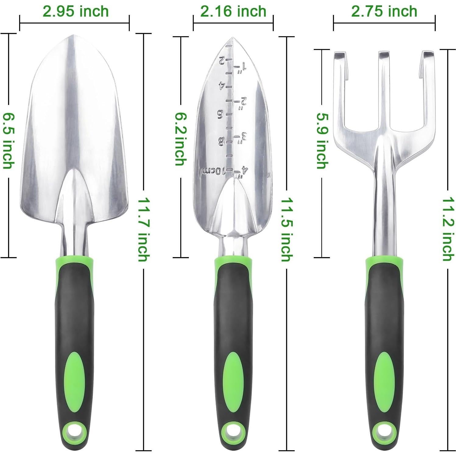 Juego de Herramientas de Jardín MECHEER 3 Piezas Aluminio Ergonómico