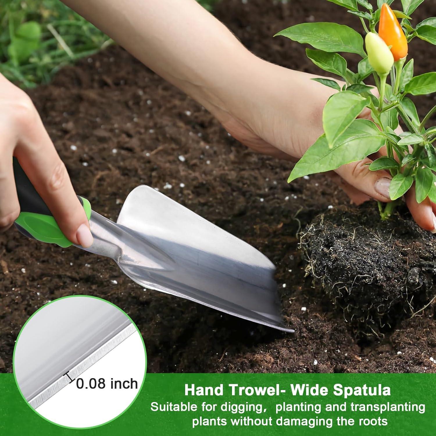 Juego de Herramientas de Jardín MECHEER 3 Piezas Aluminio Ergonómico