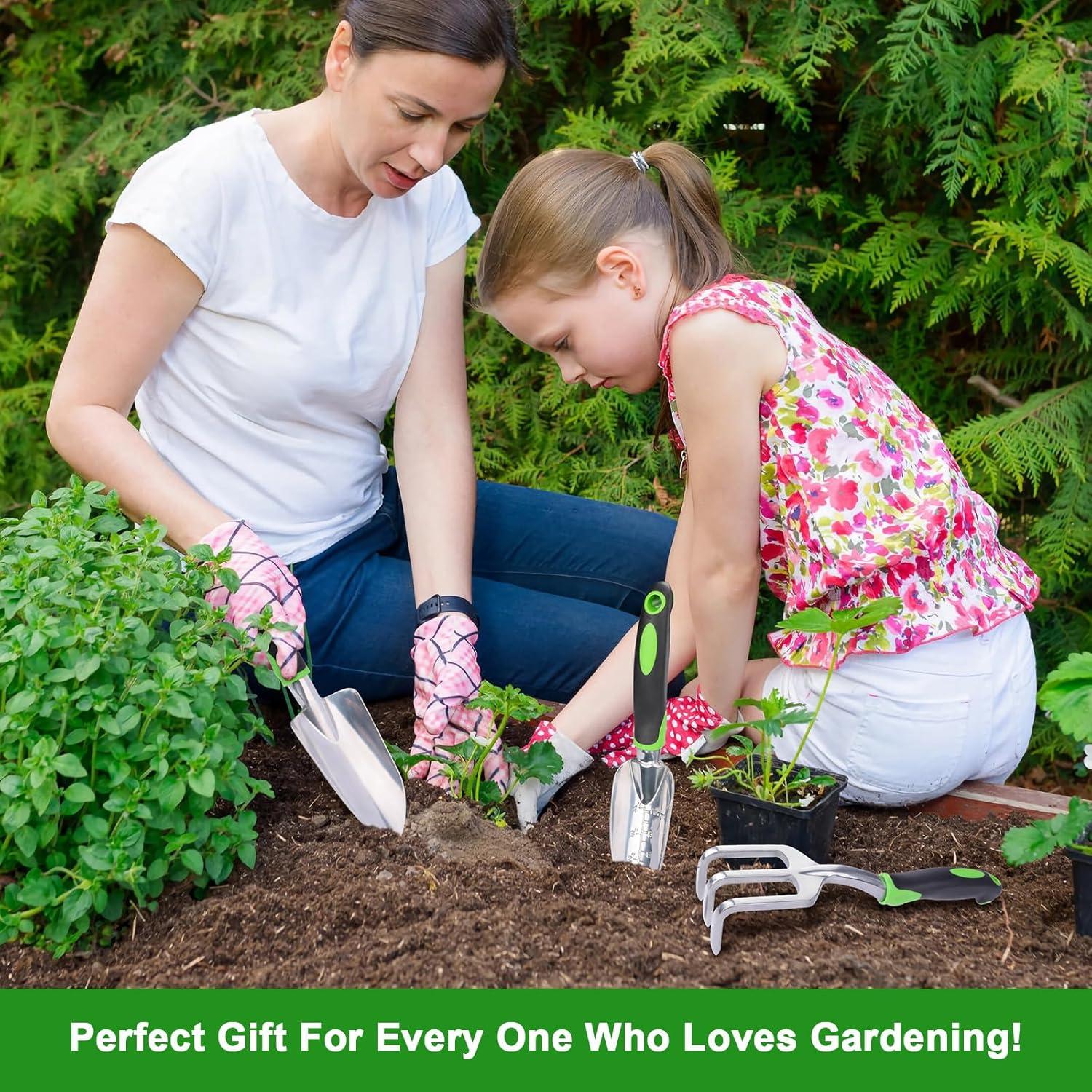 Juego de Herramientas de Jardín MECHEER 3 Piezas Aluminio Ergonómico