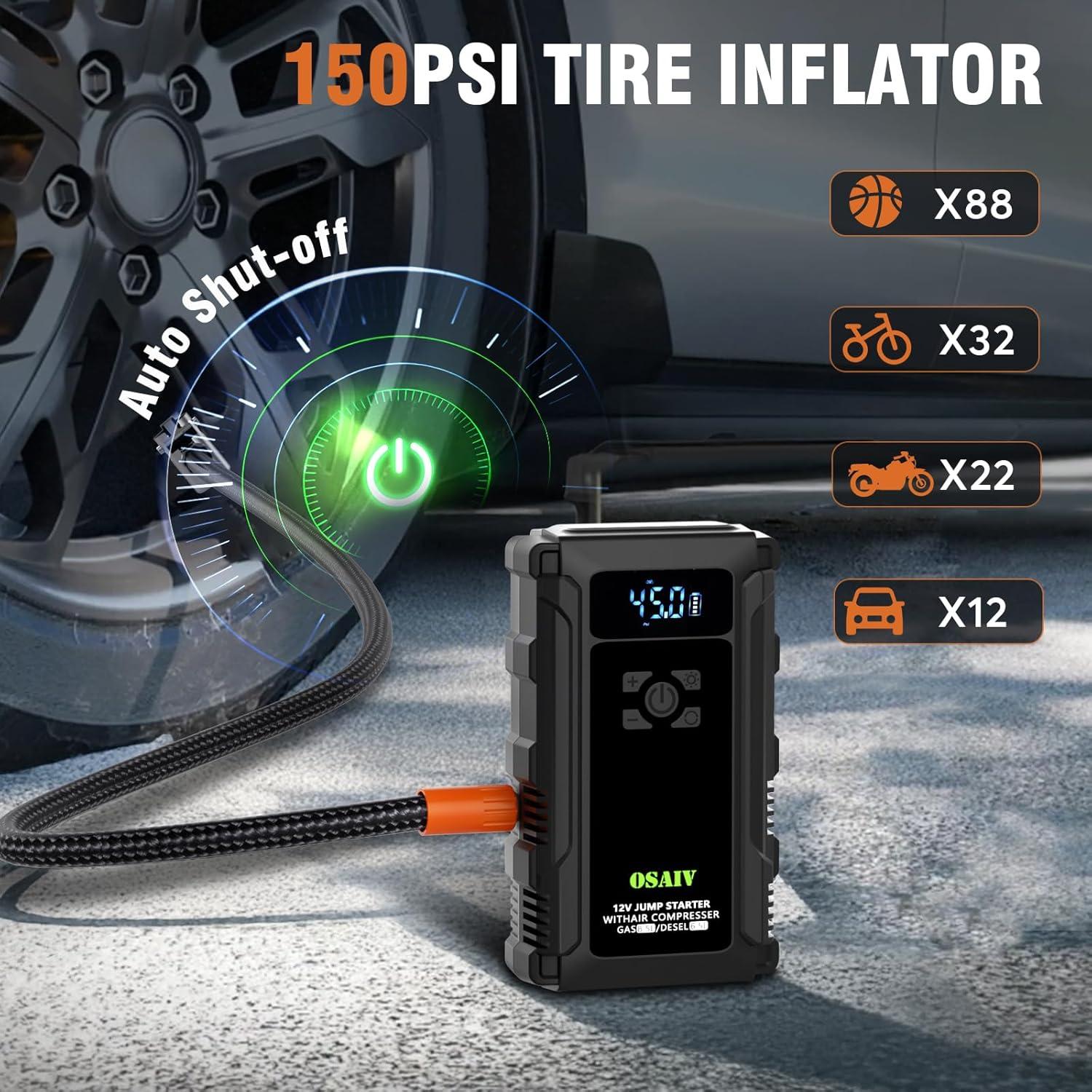 Arrancador de Salto Osaiv K09 3000A con Compresor 150PSI