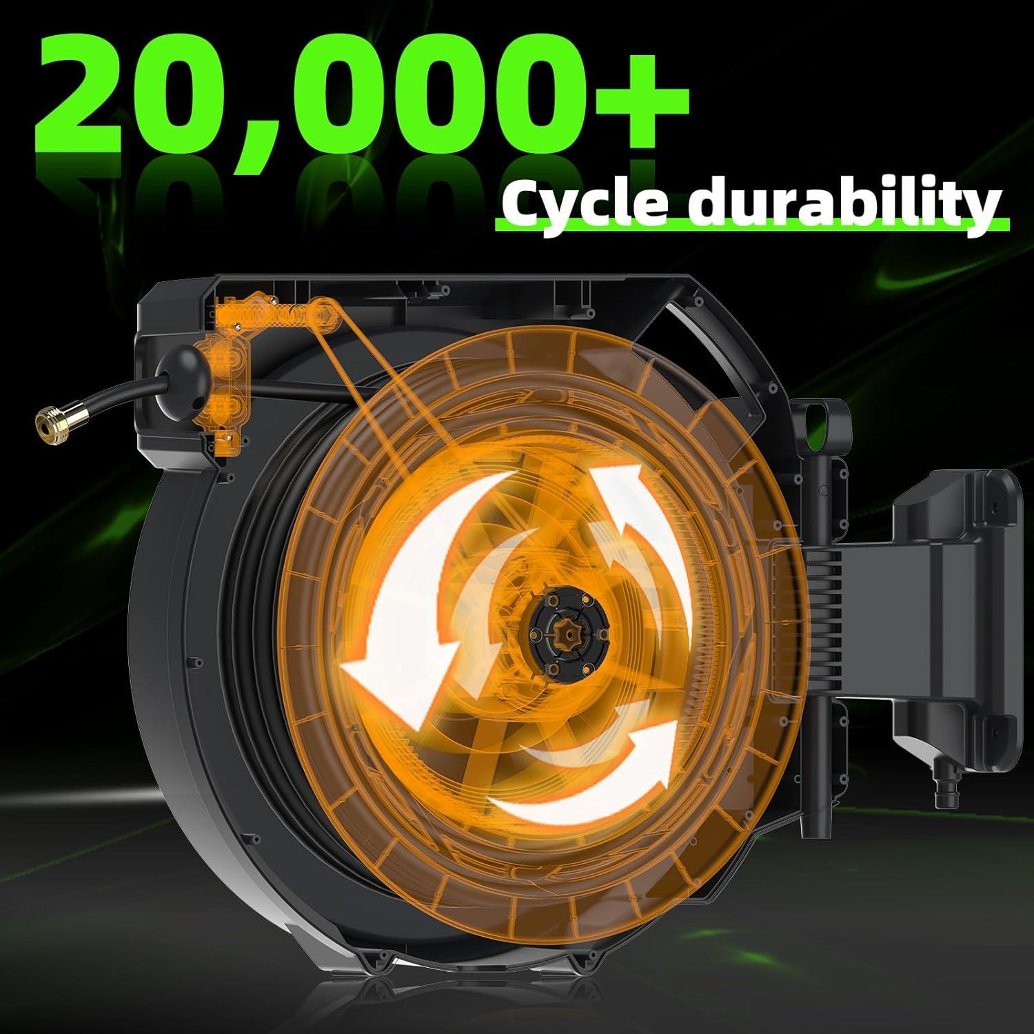 Carrete de Manguera de Jardín Retráctil Yestar 1/2" x 12 m