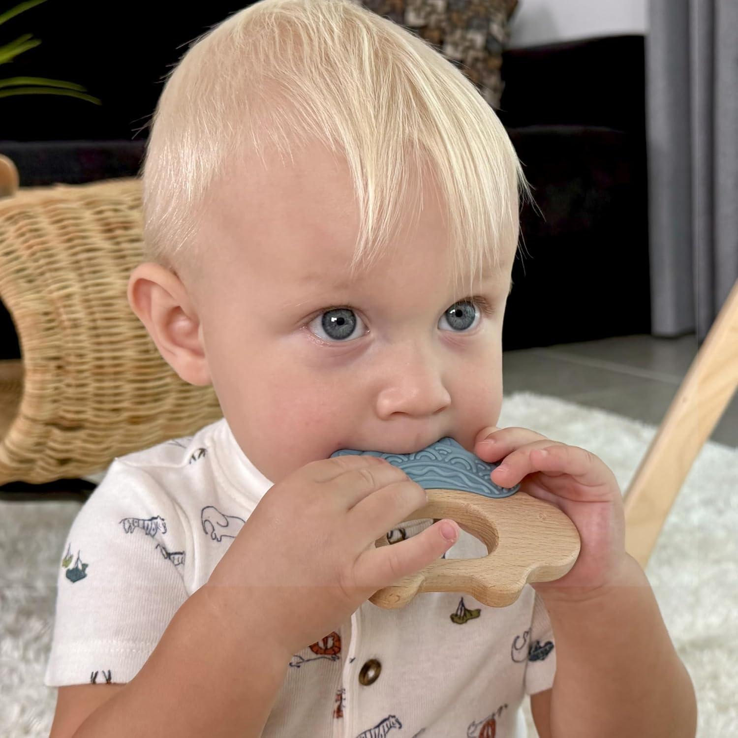 Mordedor de Silicona y Madera JUNUNA - Alivio Dentición Bebé