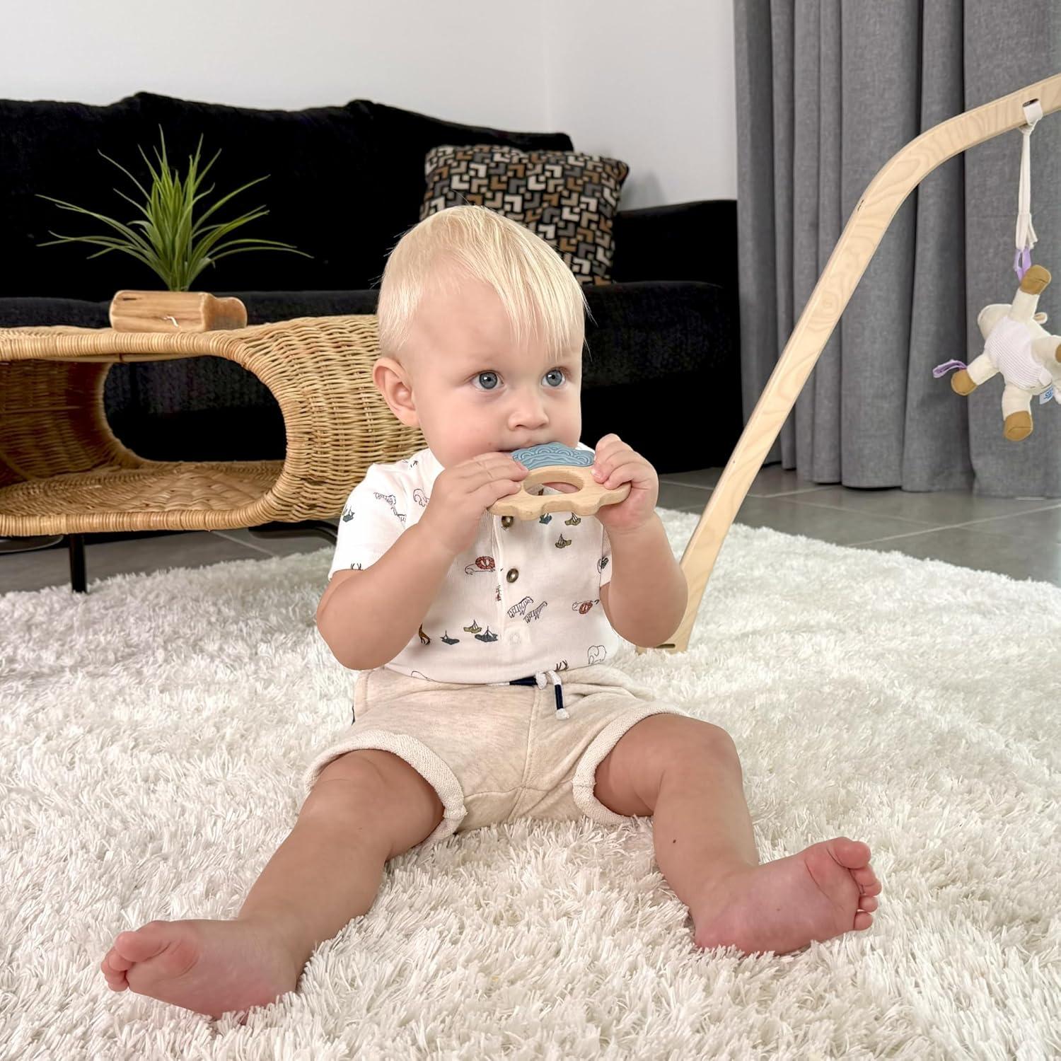 Mordedor de Silicona y Madera JUNUNA - Alivio Dentición Bebé