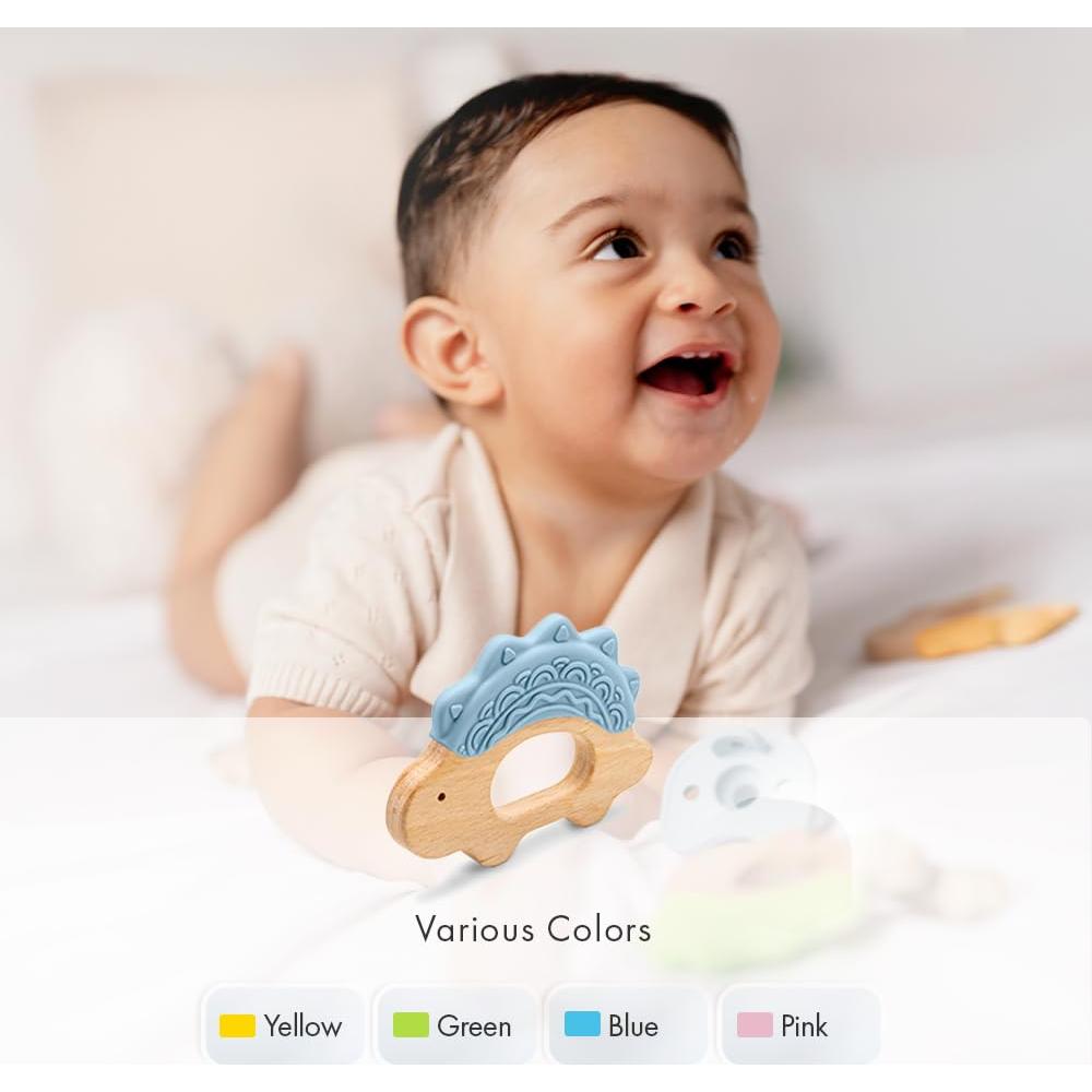 Mordedor de Silicona y Madera JUNUNA - Alivio Dentición Bebé