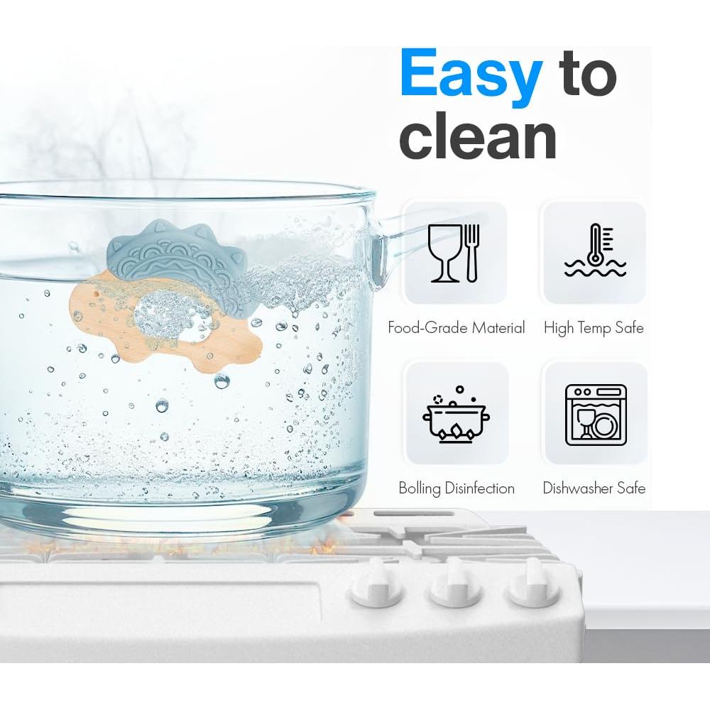 Mordedor de Silicona y Madera JUNUNA - Alivio Dentición Bebé