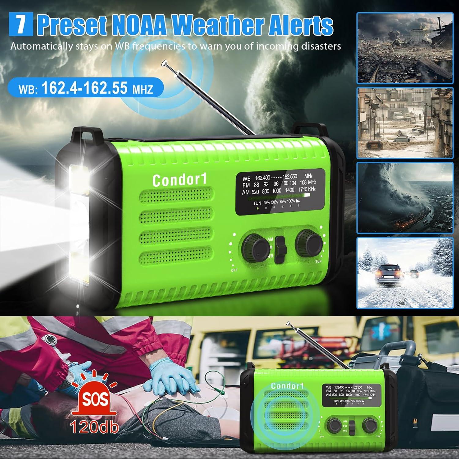 Radio de Emergencia Portátil Accinouter 20000mAh Solar AM FM