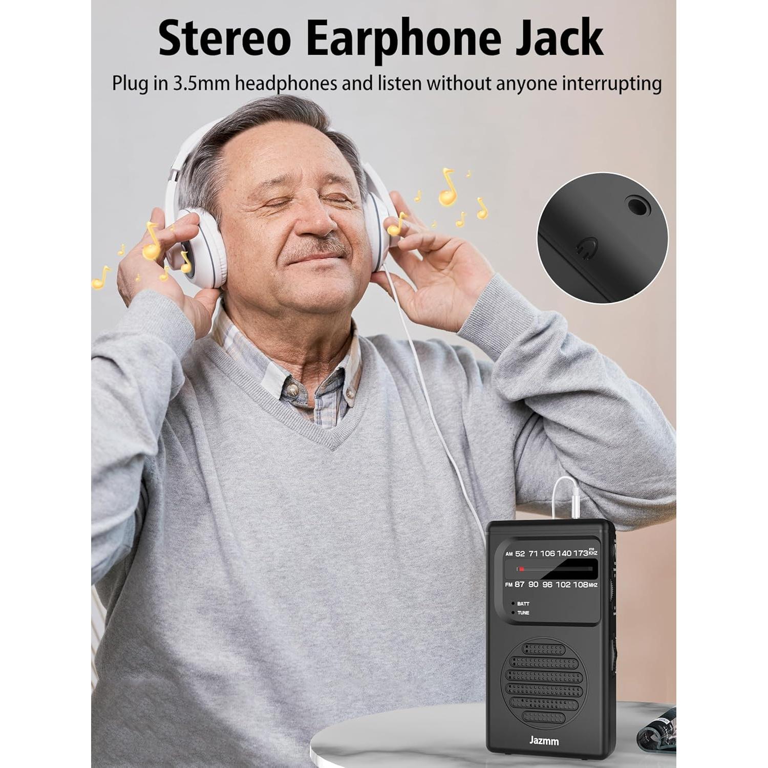 Radio Portátil AM FM Jimeng 211 con Altavoz 3W y Linterna