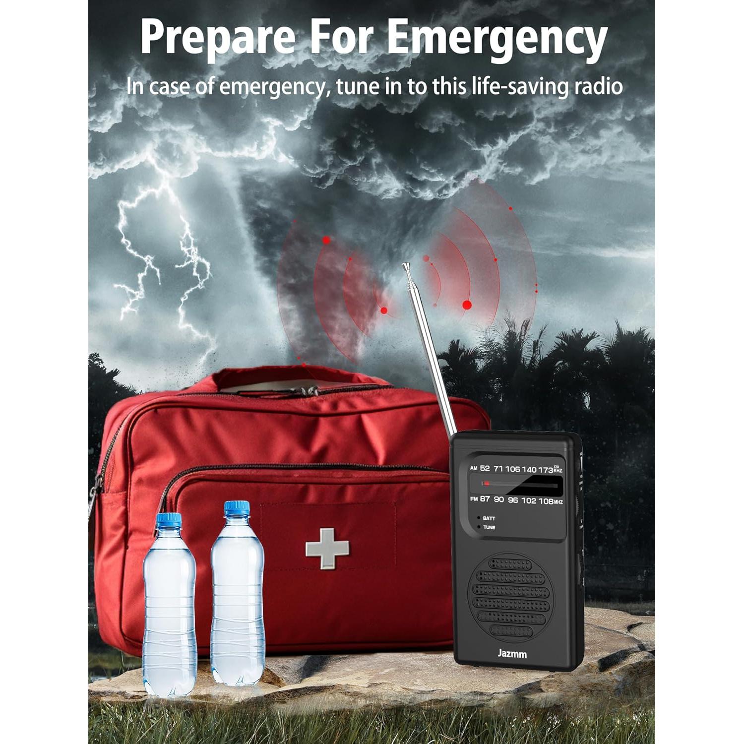 Radio Portátil AM FM Jimeng 211 con Altavoz 3W y Linterna