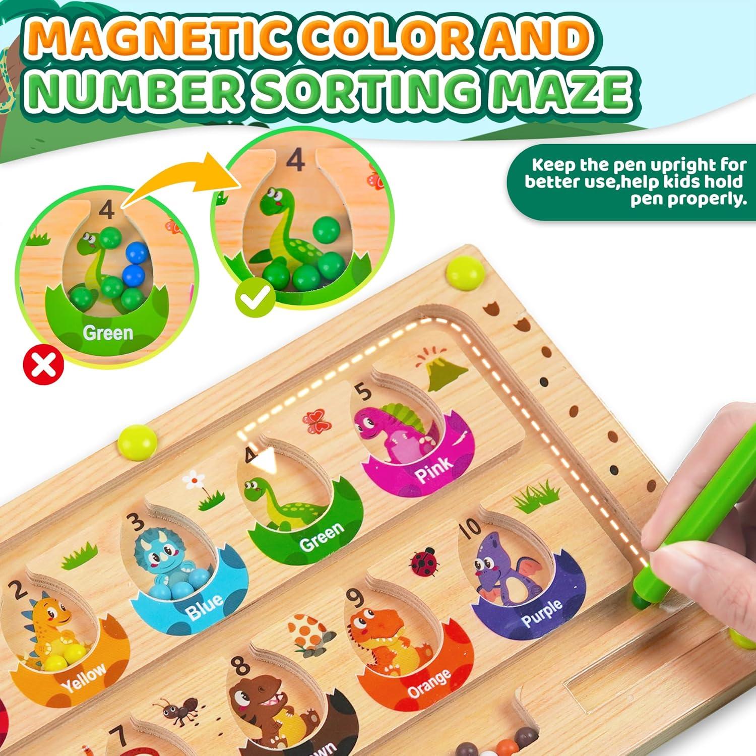 Maze de Huevos de Dinosaurio Magnéticos LRIGYEH - Juguete Montessori