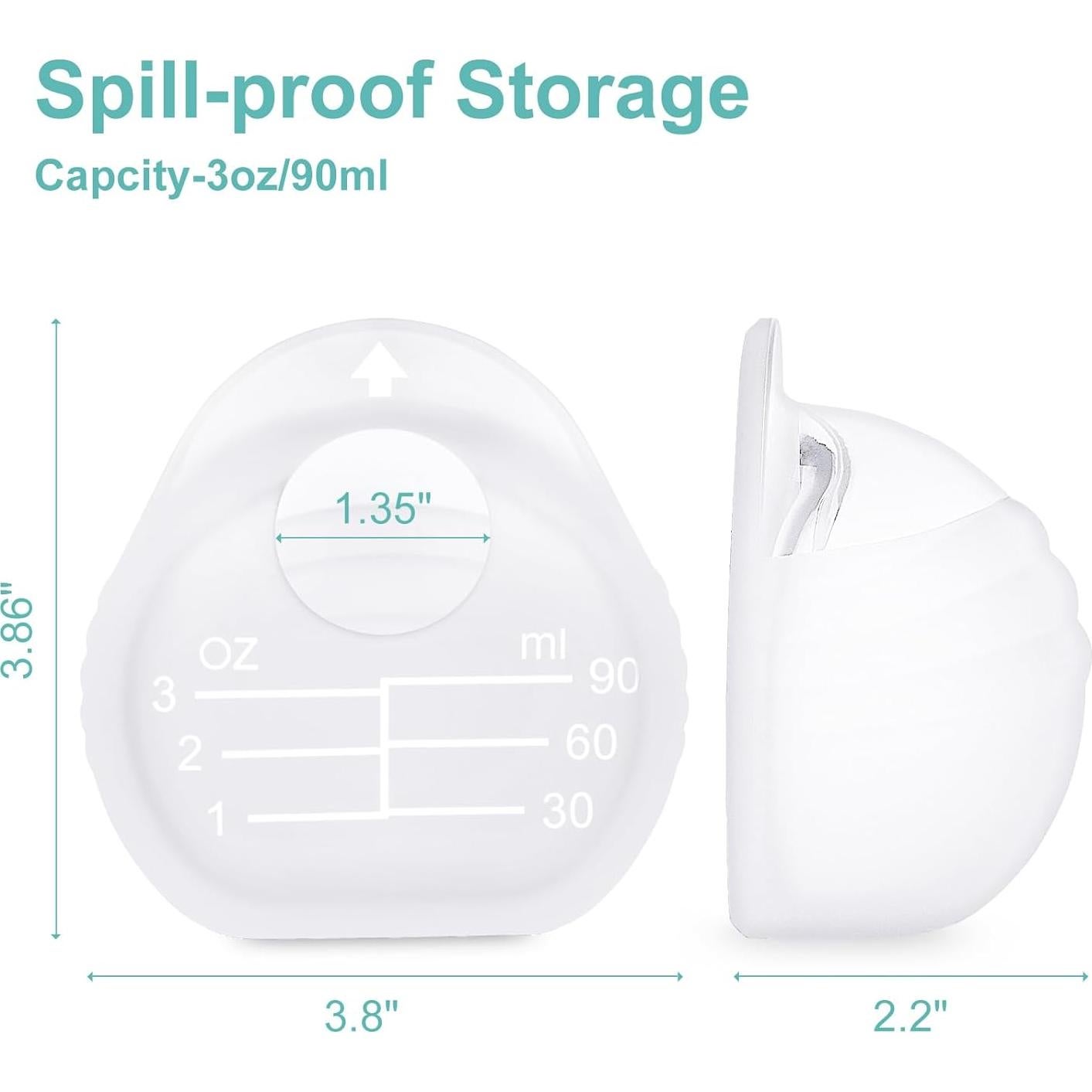 Colector de Leche de Silicona Kencpet 90ml Portátil y Discreto
