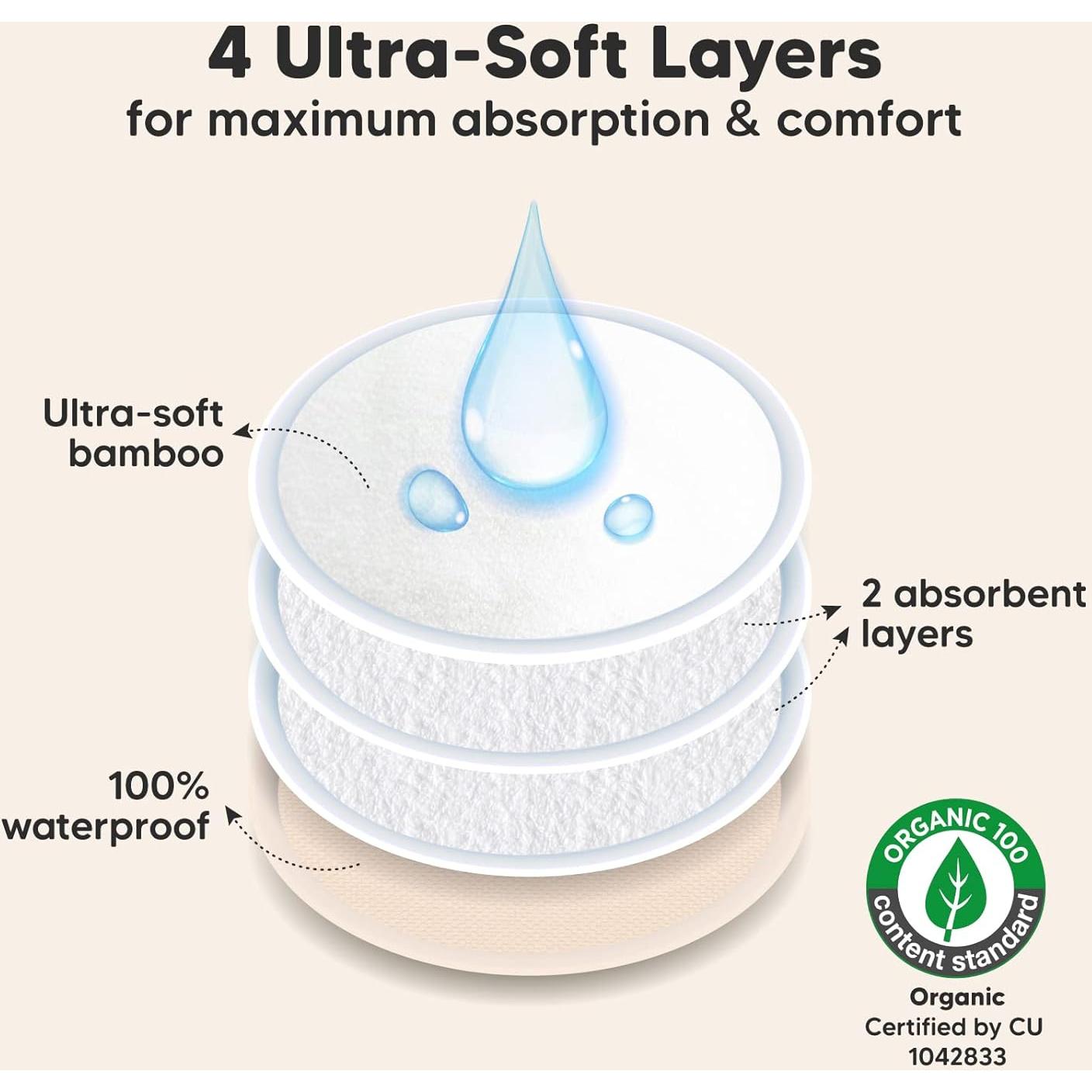 Almohadillas de Lactancia Reutilizables KeaBabies 8 Piezas M 9.9 cm