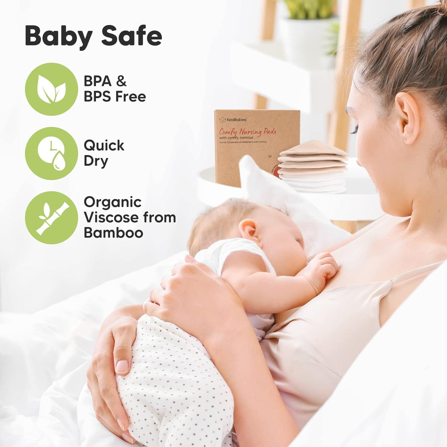 Almohadillas de Lactancia Reutilizables KeaBabies 8 Piezas M 9.9 cm