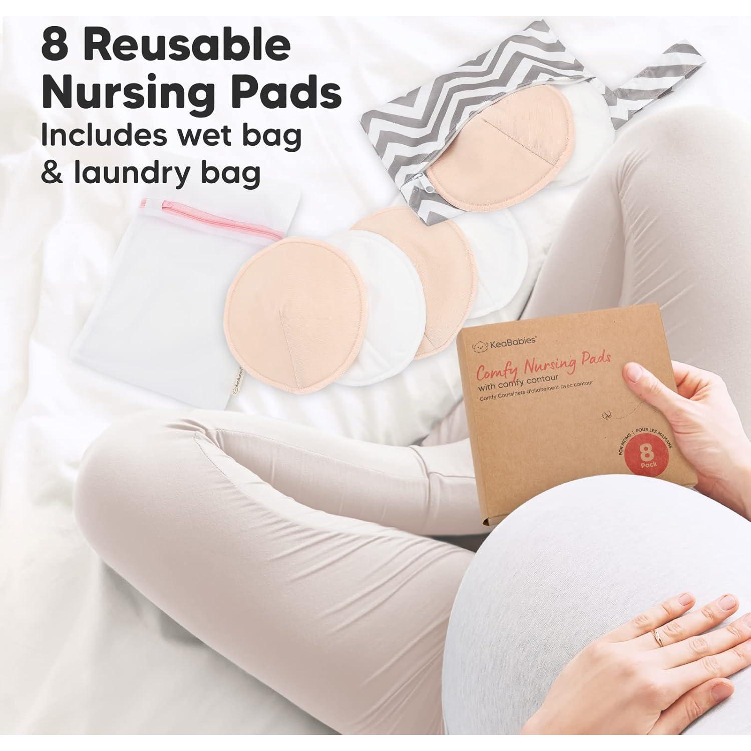 Almohadillas de Lactancia Reutilizables KeaBabies 8 Piezas M 9.9 cm