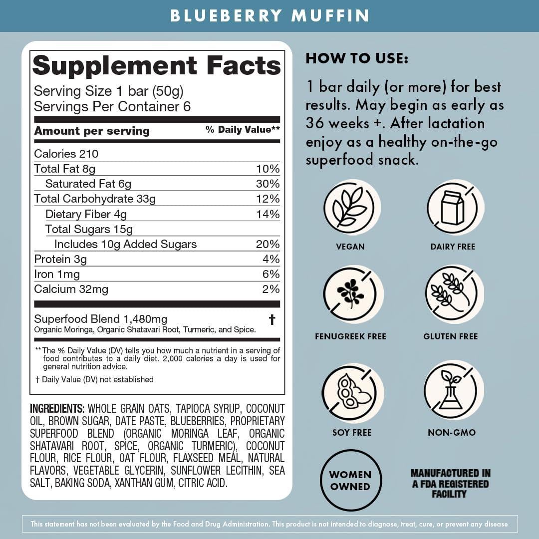 Barra de Superalimento de Arándano Boobie - Lactancia Vegana (7 Unidades)