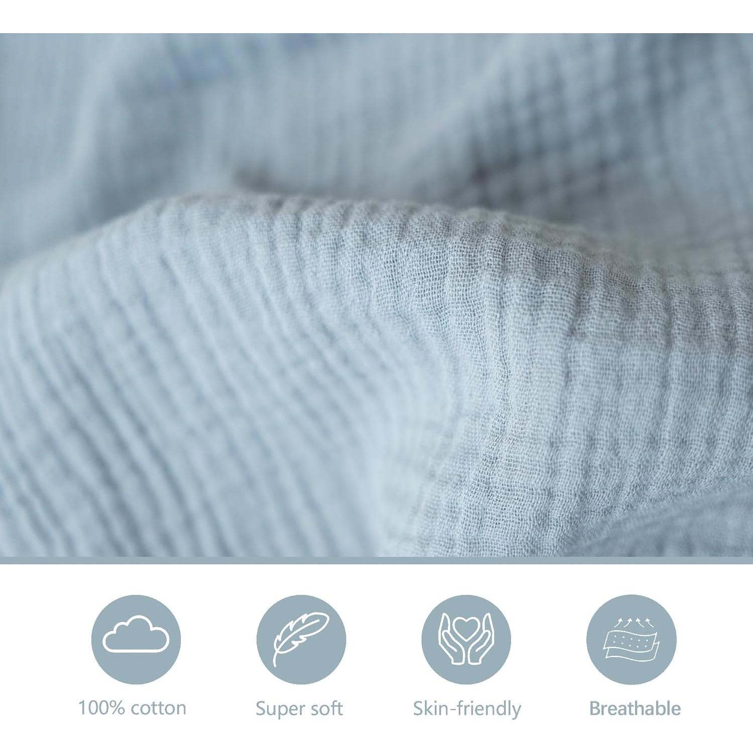 Pack de 2 Cubiertas de Lactancia Coreeky 100% Algodón Azul