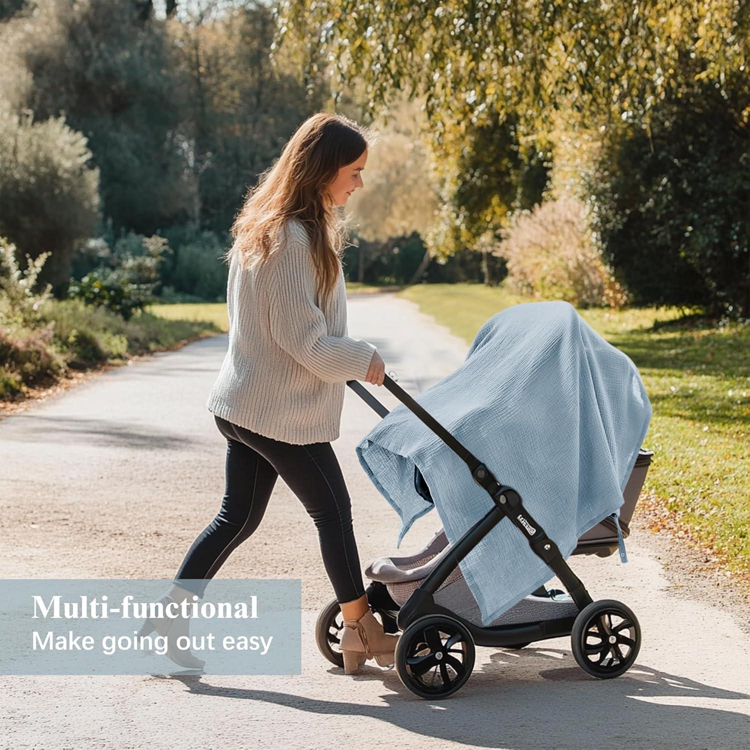 Pack de 2 Cubiertas de Lactancia Coreeky 100% Algodón Azul