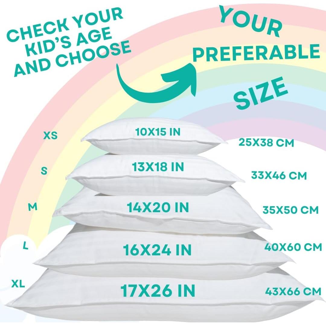 Almohadas Kinder Fluff para Niños 33x46cm Azul Rayas (Paquete de 2)