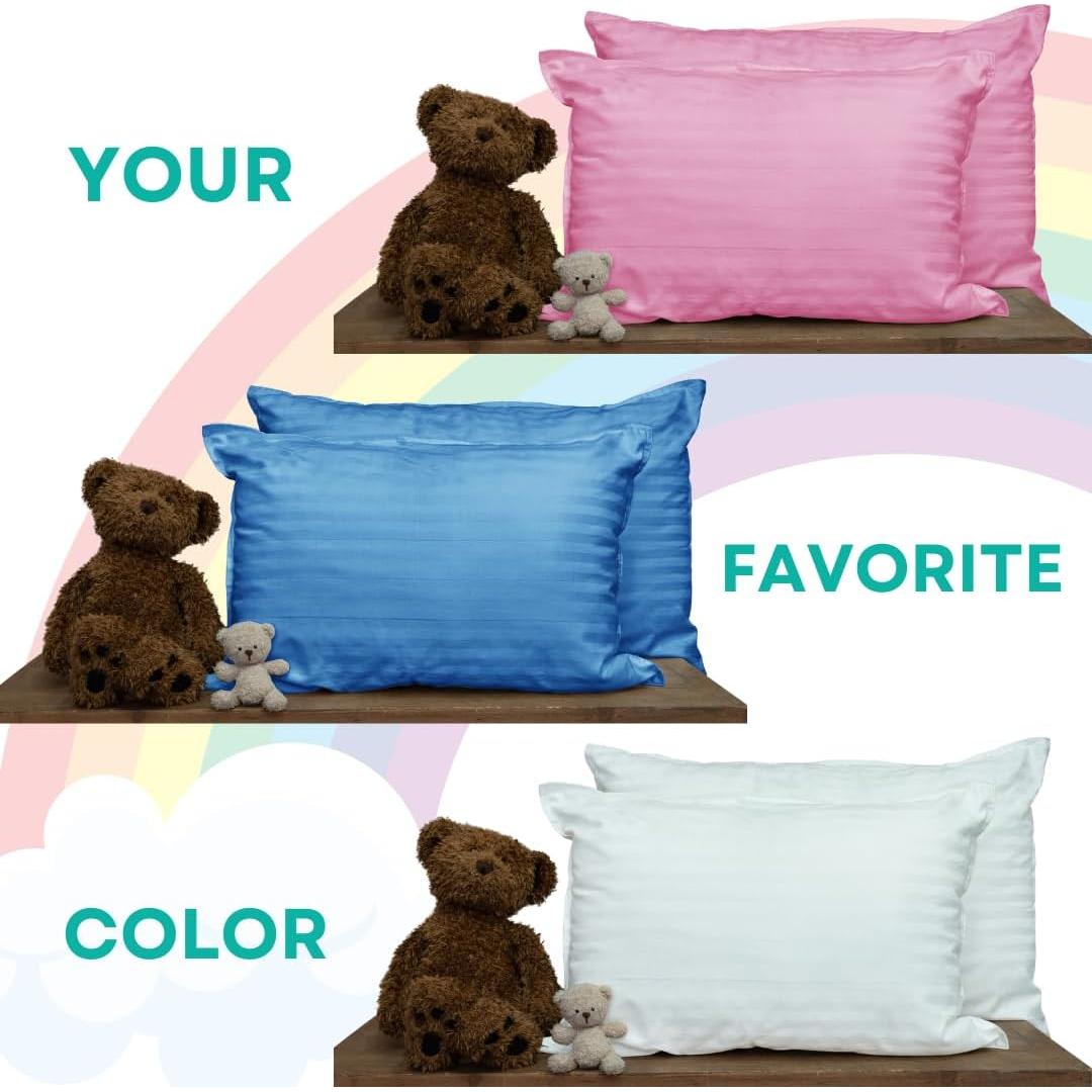 Almohadas Kinder Fluff para Niños 33x46cm Azul Rayas (Paquete de 2)