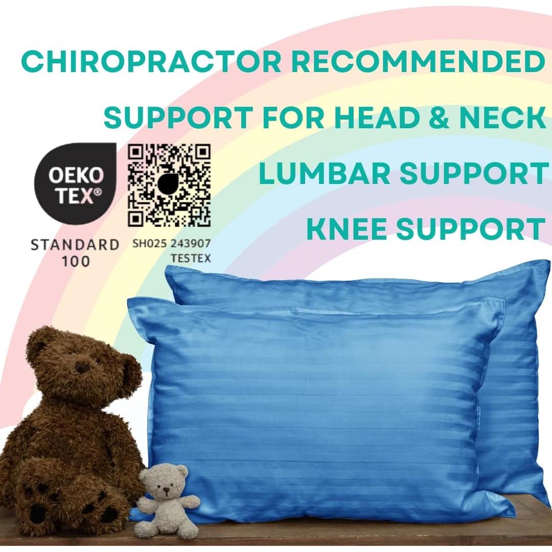 Almohadas Kinder Fluff para Niños 33x46cm Azul Rayas (Paquete de 2)