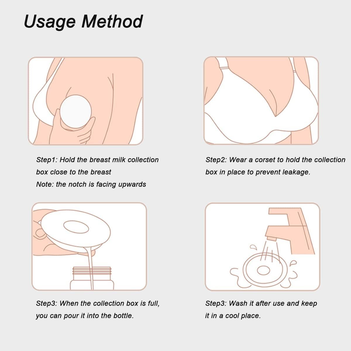 Recolector de Leche Materna Zdolmy 2PCS Silicona BPA Libre