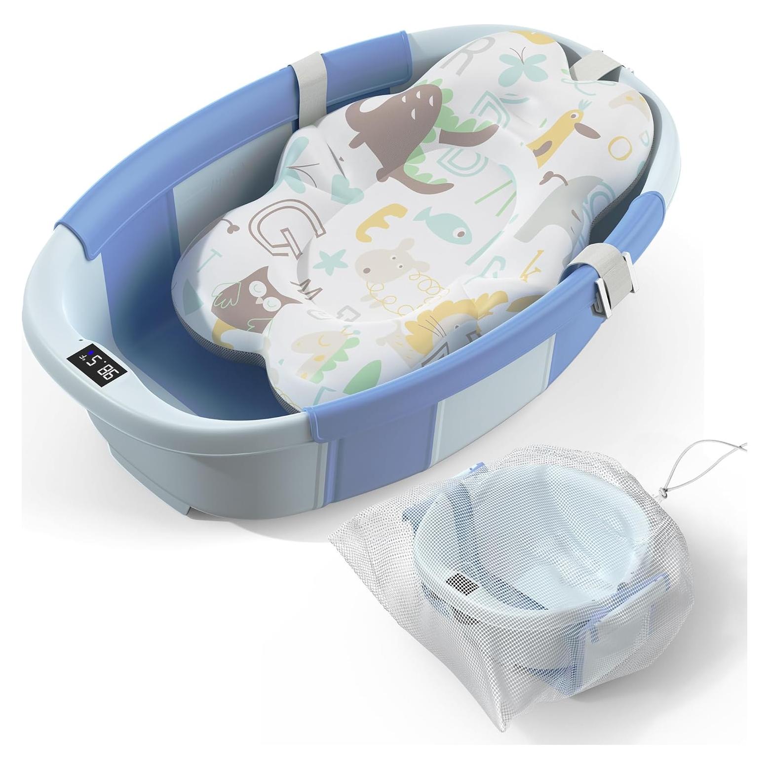 Bañera Plegable Grande para Bebés Spluvvly con Termómetro