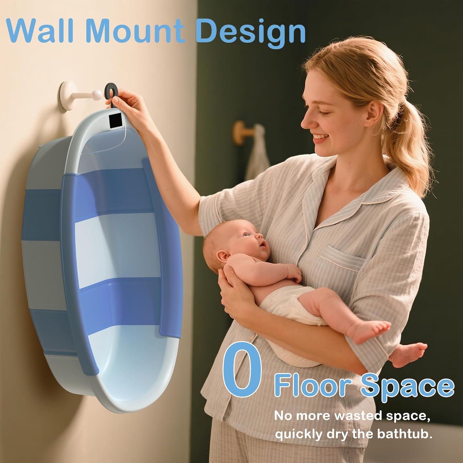 Bañera Plegable Grande para Bebés Spluvvly con Termómetro