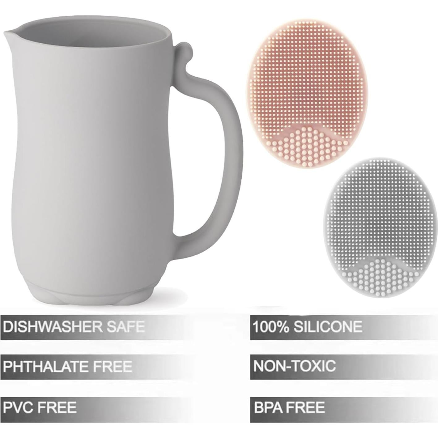 Taza de Enjuague para Bebés PandaEar 700ml Silicona Gris