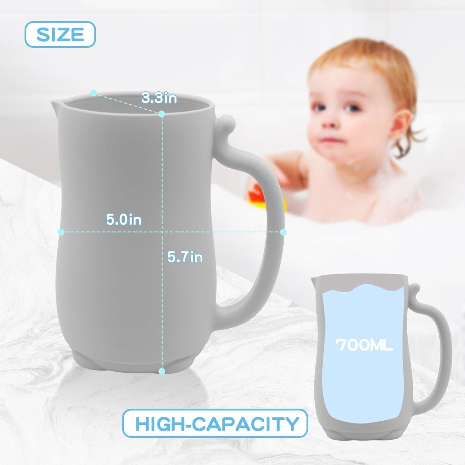 Taza de Enjuague para Bebés PandaEar 700ml Silicona Gris