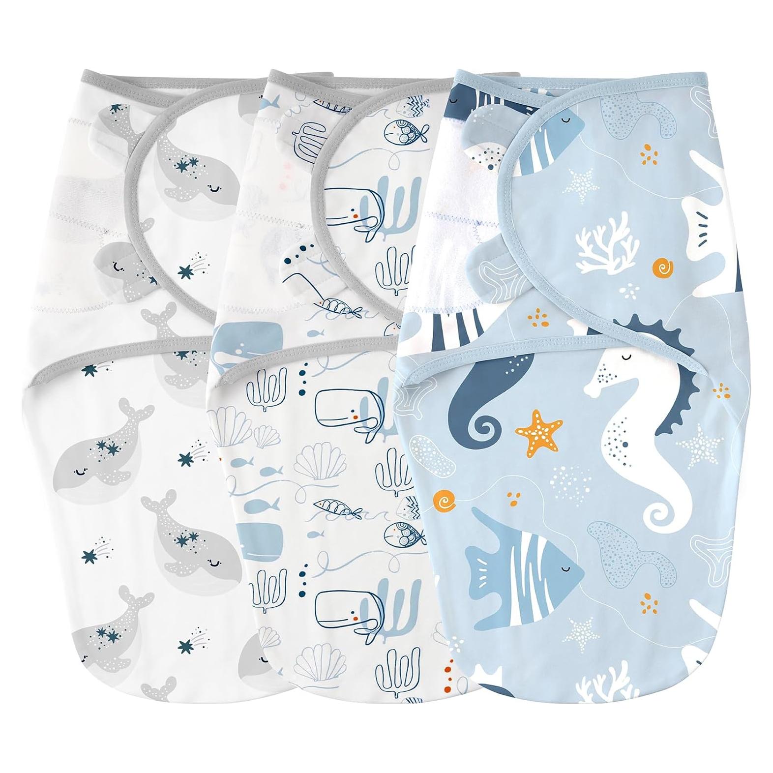 Yoofoss Baby Swaddles for Newborns 100% Organic Cotton, Adjustable Swaddle Sleep Sack 3-6 Months Newborn Swaddle Sack, Breathable Soft(Medium)