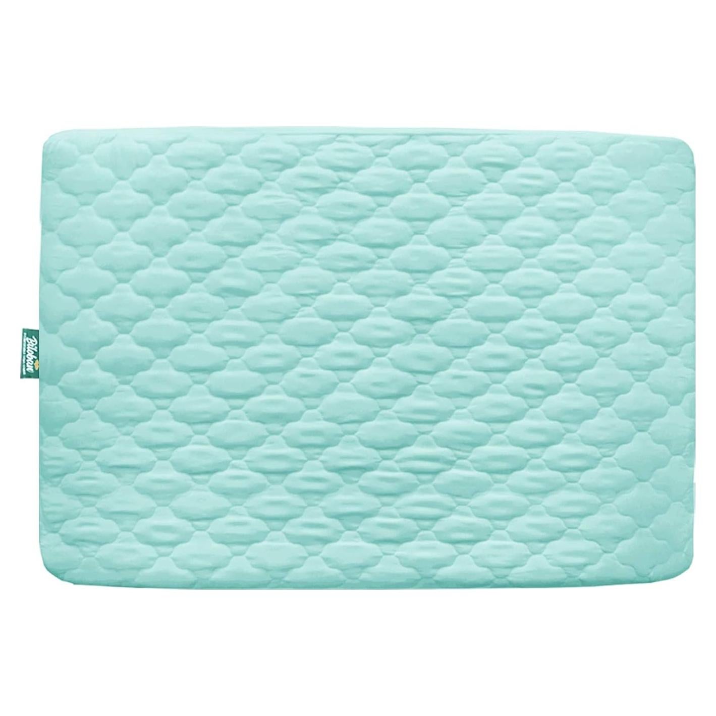 Sábana Impermeable Biloban 99x68.6 cm Aqua para Cuna Mini