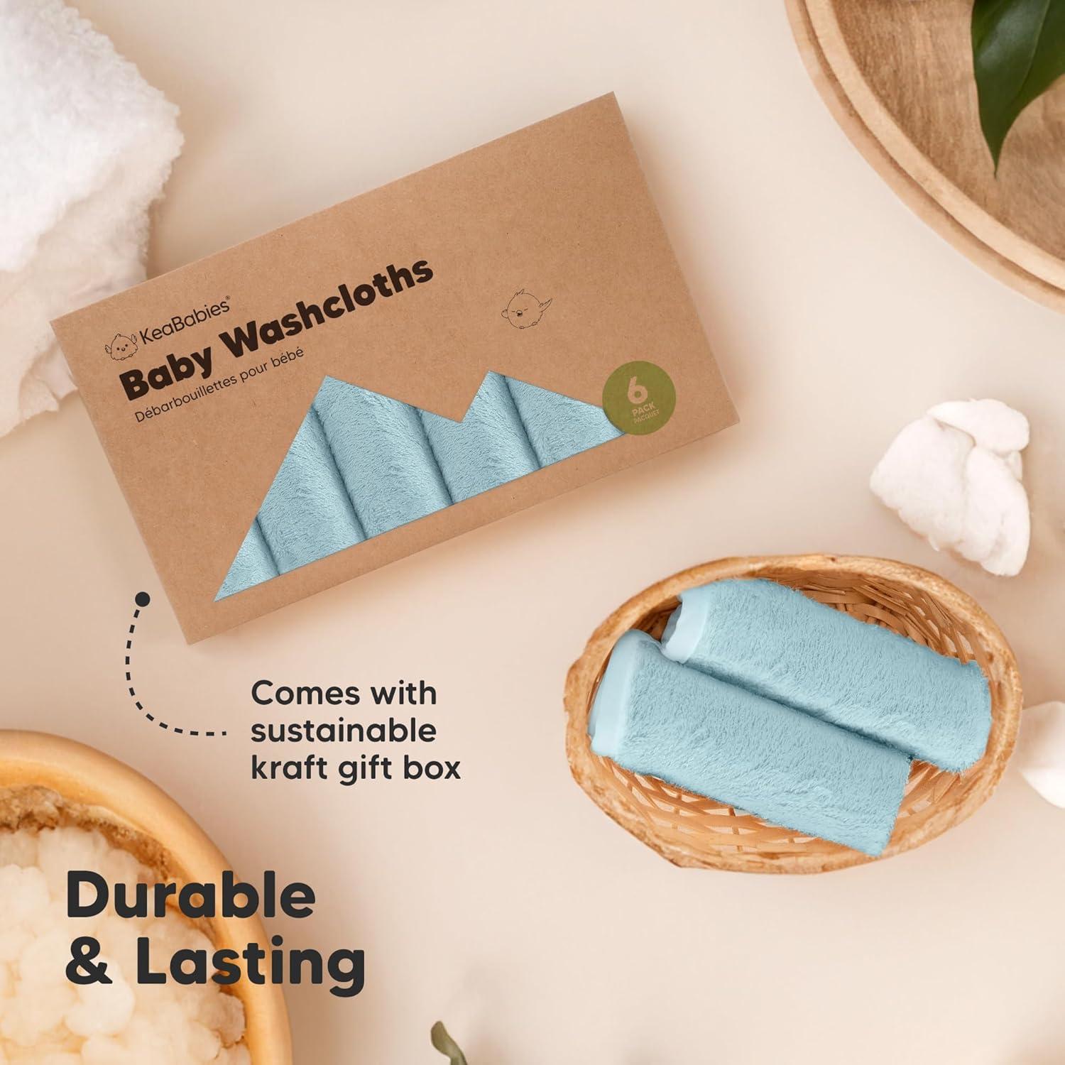 Toallitas para Bebés KeaBabies - 6 Piezas 25x25cm Viscosa Bambú