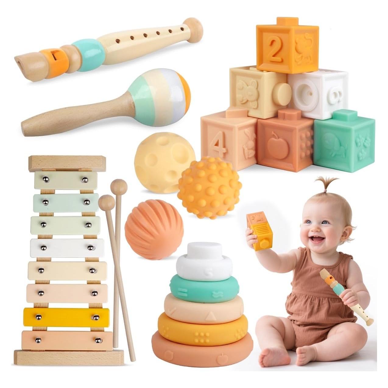 Juguetes Montessori para Bebés 6 en 1 Meytccve - Musicales y Apilables