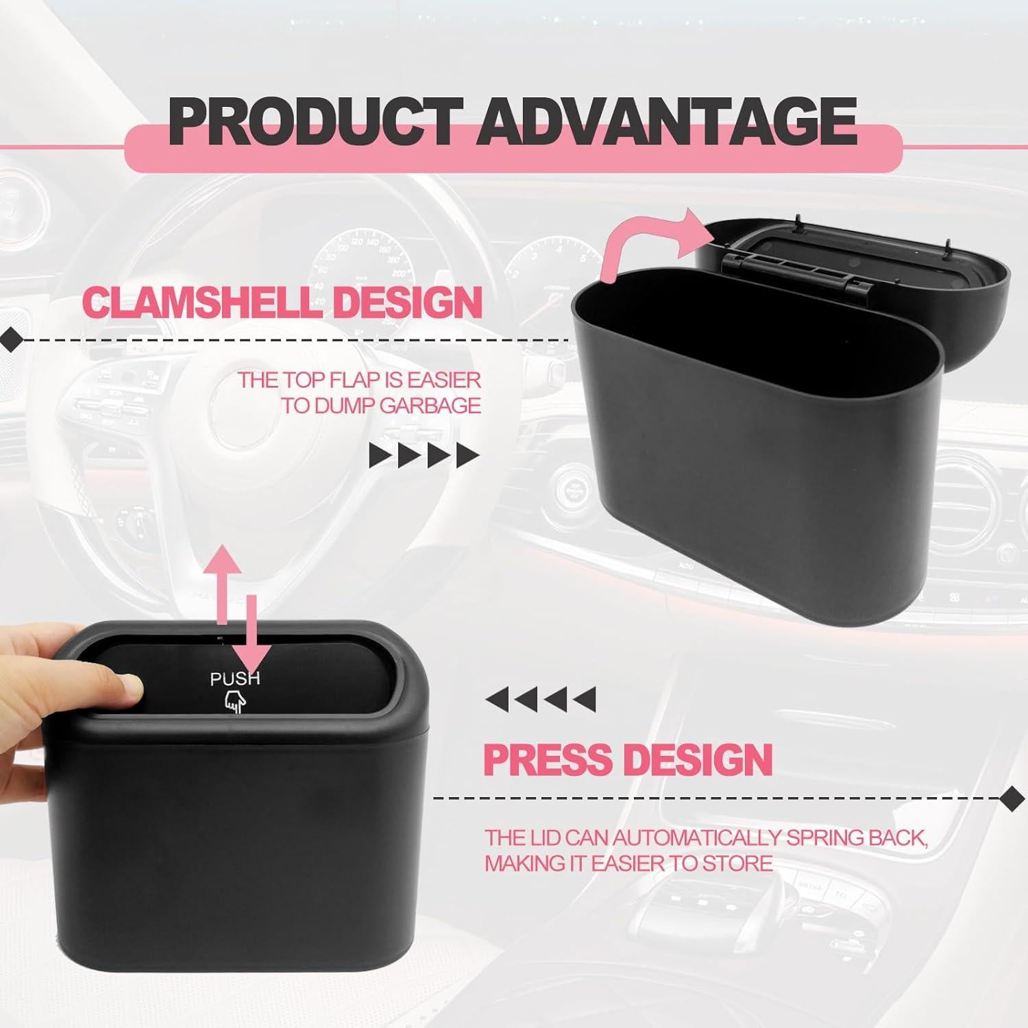 Basurero de coche BSAMZO a prueba de fugas negro 1 unidad