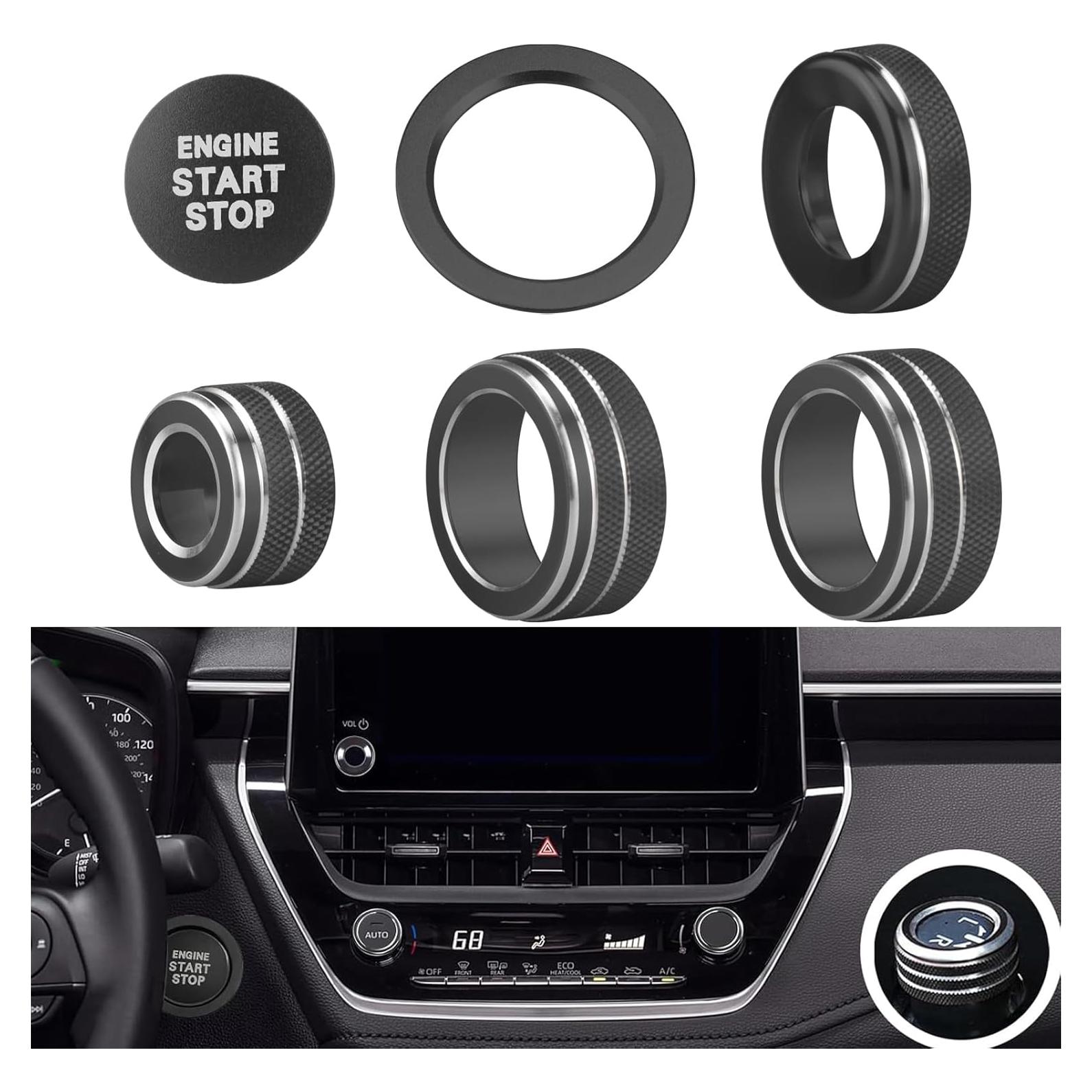 Cubiertas de Perilla para Toyota Corolla 2023-2025 Tyifxom (6pcs) Negro