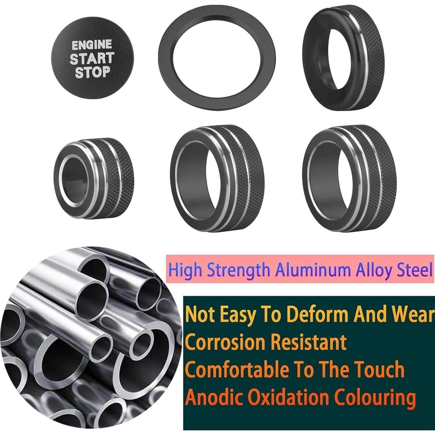 Cubiertas de Perilla para Toyota Corolla 2023-2025 Tyifxom (6pcs) Negro