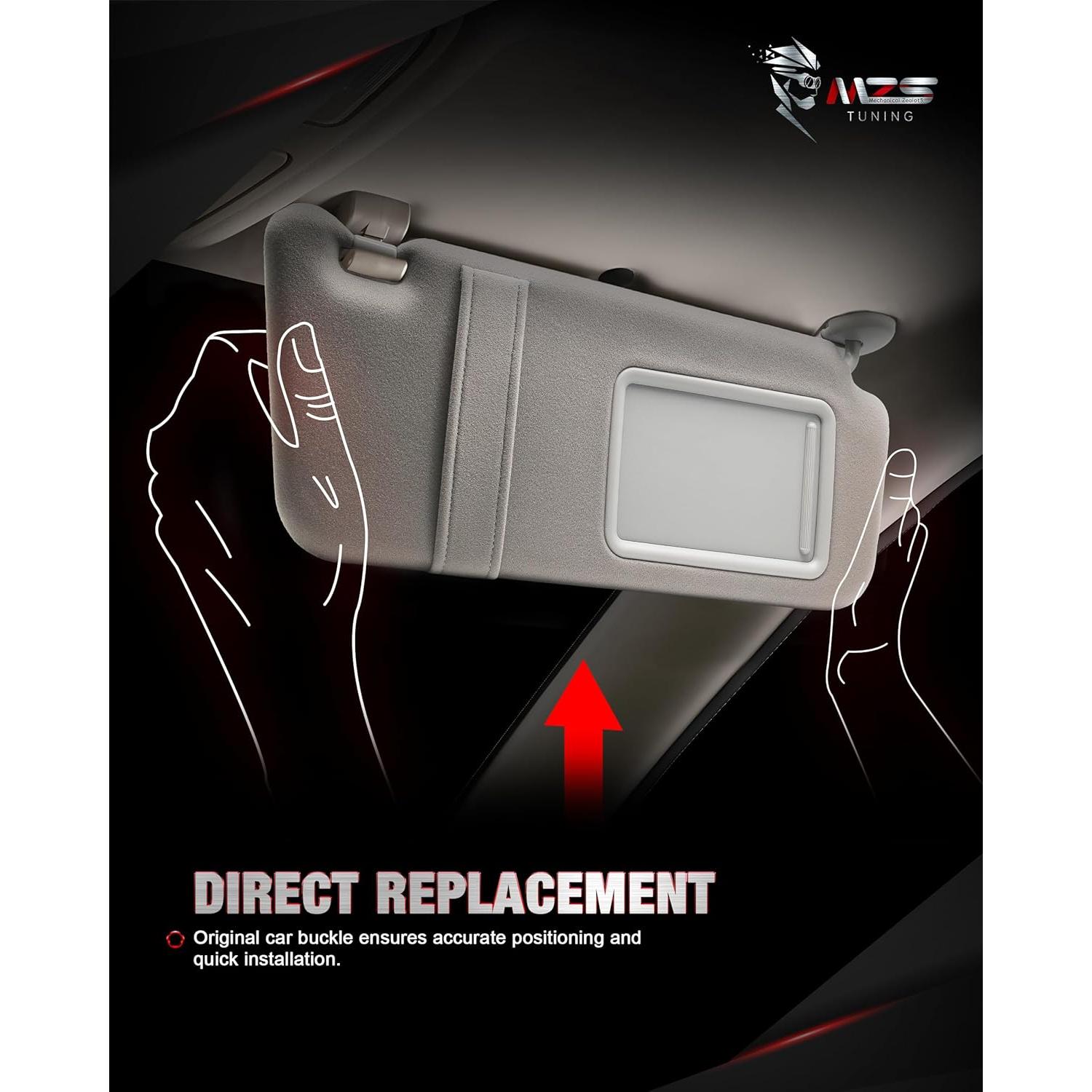 Visera Solar Izquierda MZS para Camry 2007-2011 Gris