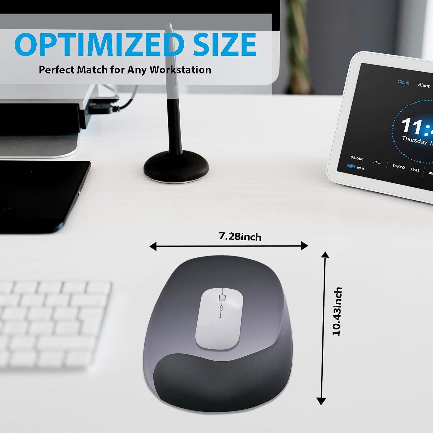 Alfombrilla de Ratón Ergonómica KUTAKTO con Reposamuñecas de Gel