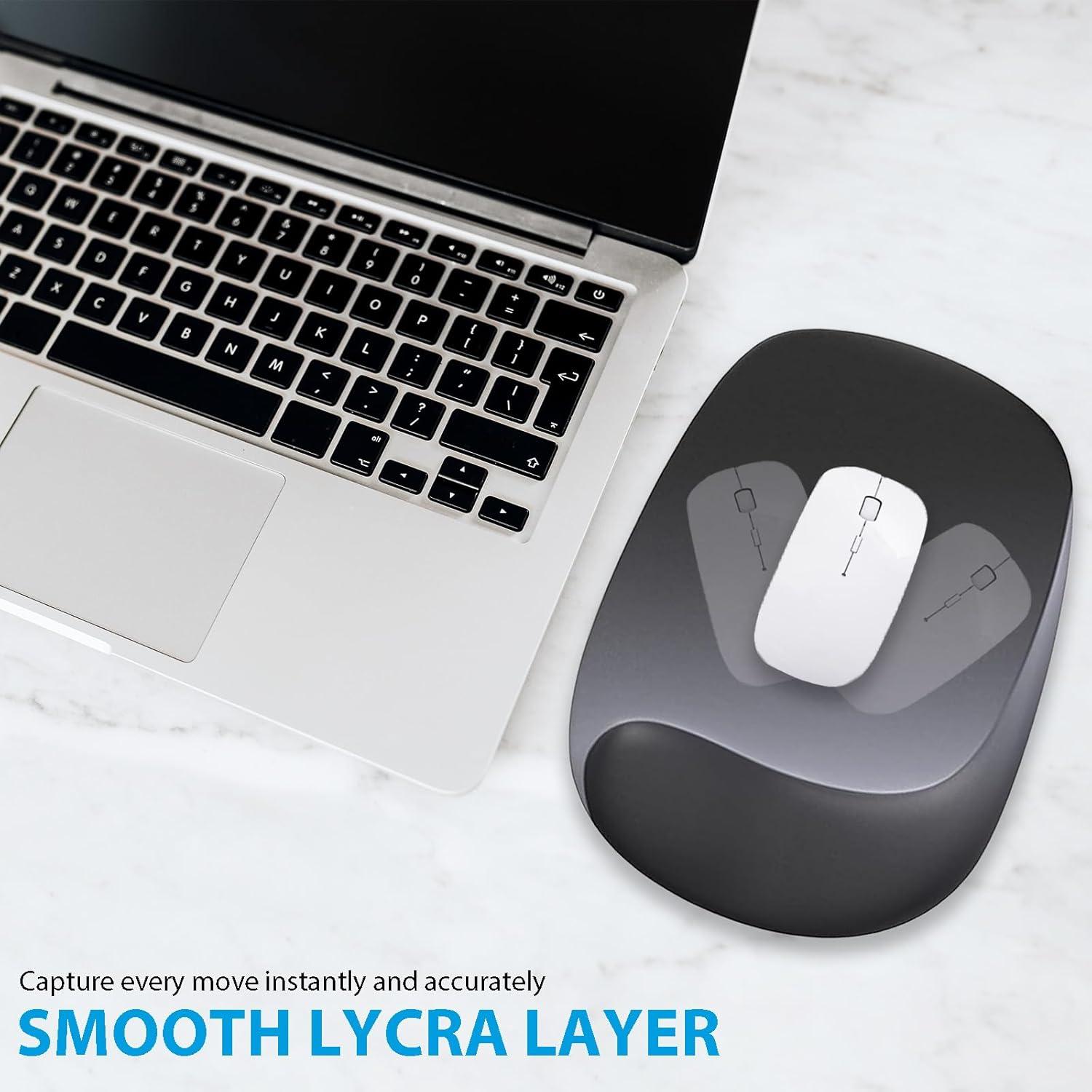 Alfombrilla de Ratón Ergonómica KUTAKTO con Reposamuñecas de Gel