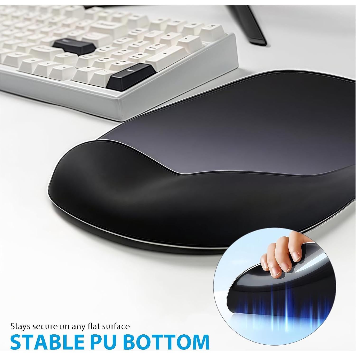 Alfombrilla de Ratón Ergonómica KUTAKTO con Reposamuñecas de Gel