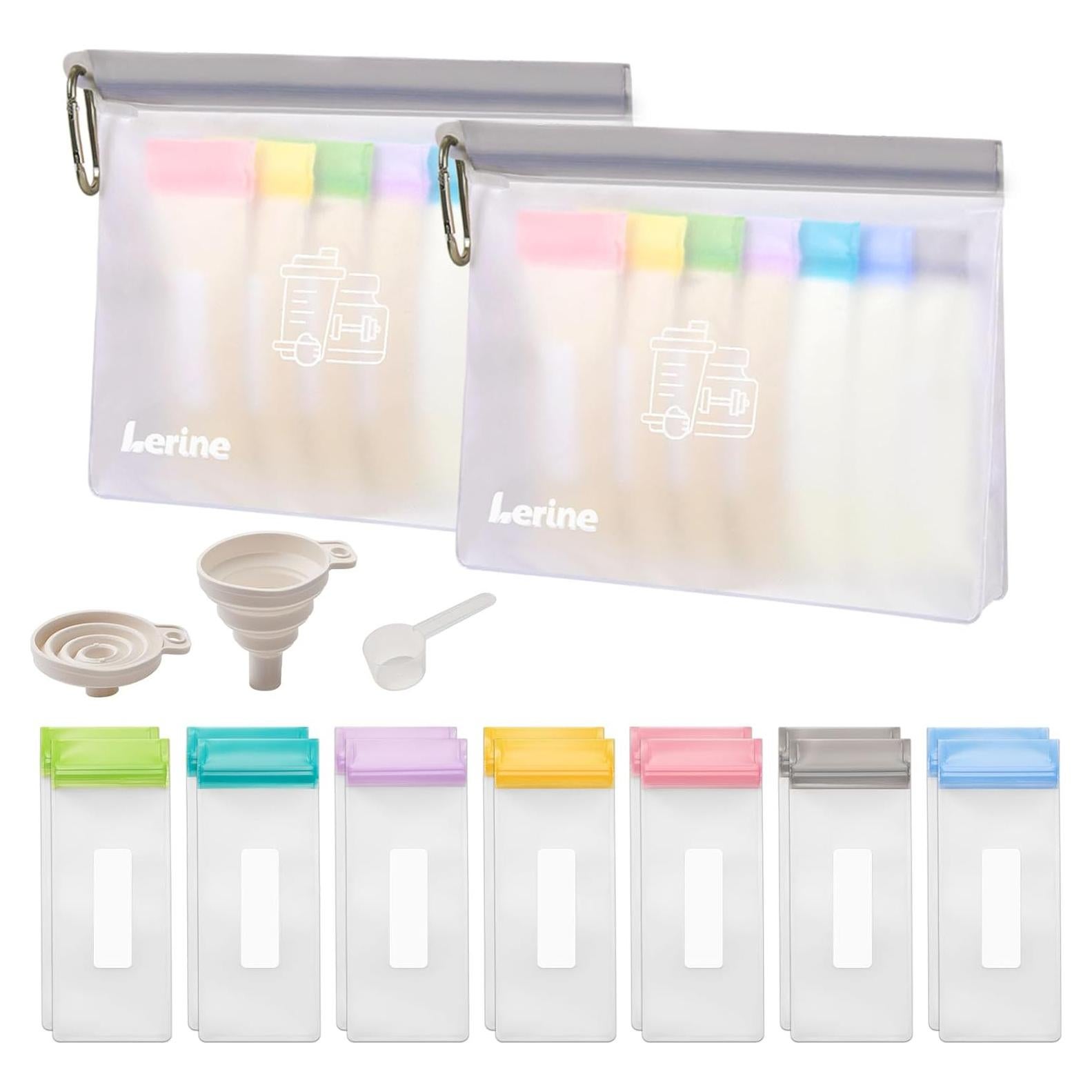 Contenedor de Polvo de Proteína Lerine 16 Piezas Viaje