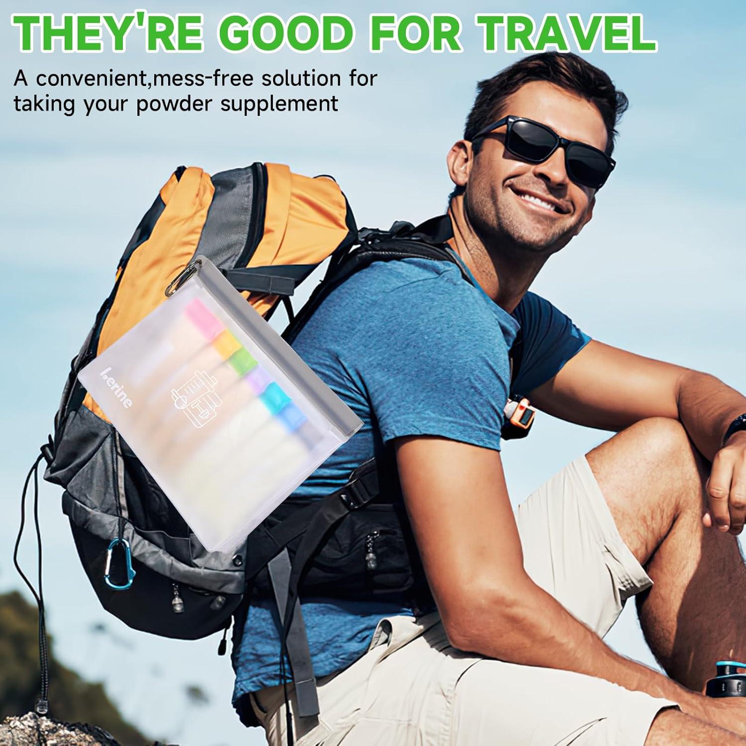 Contenedor de Polvo de Proteína Lerine 16 Piezas Viaje
