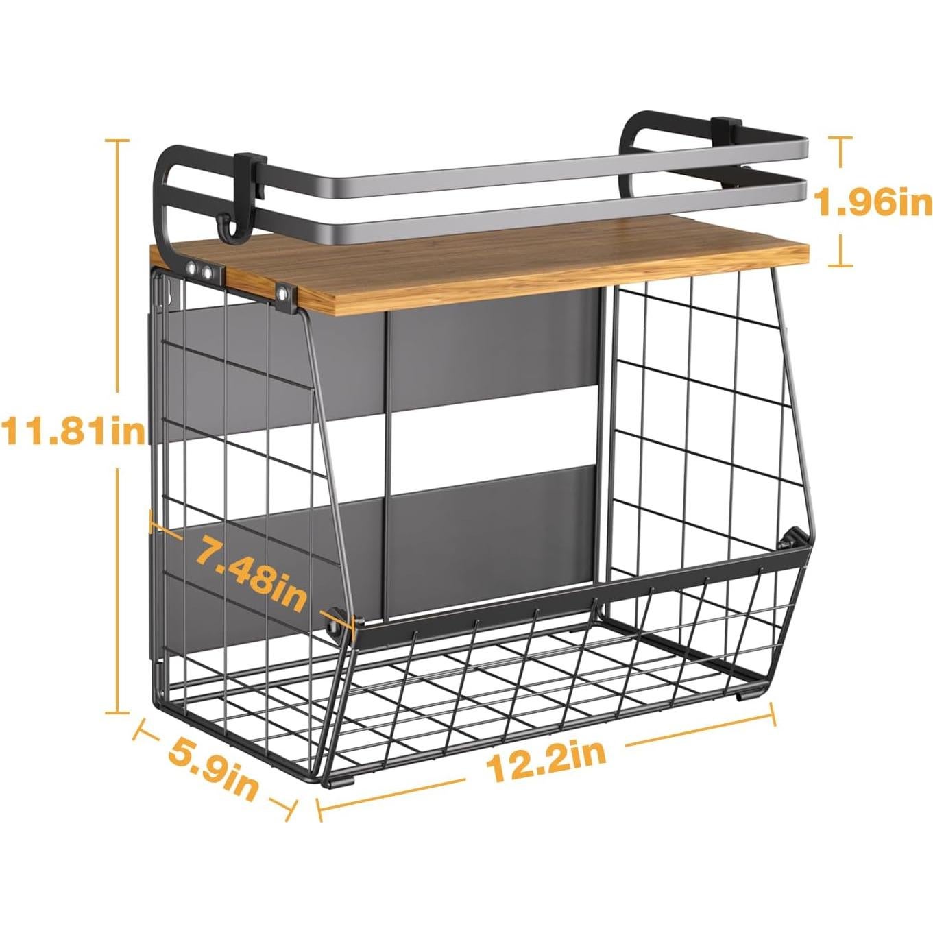 Estante Magnético Utheinteck para Nevera, Canasta de Alambre 30.48x17.78cm
