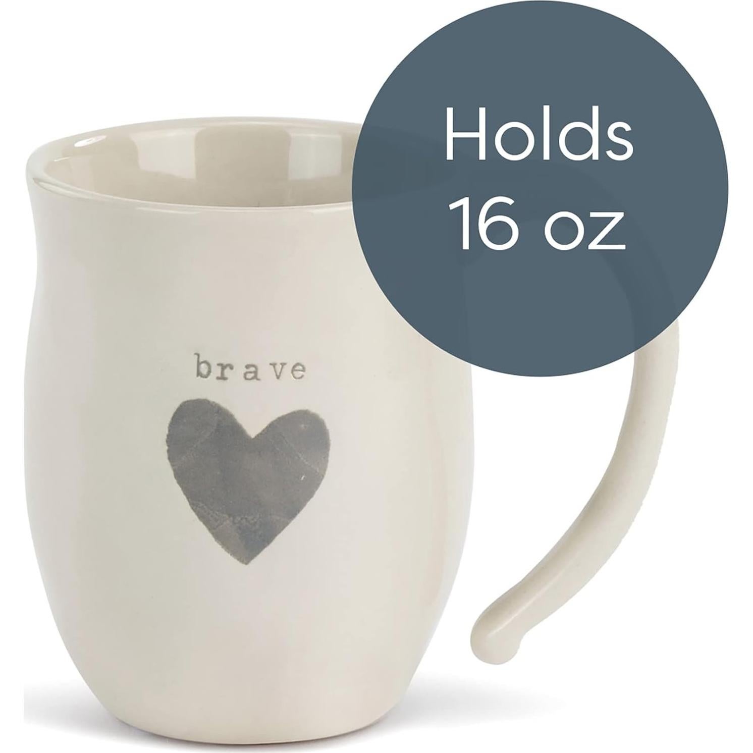 Taza de Café Inspiracional Brave Heart DEMDACO 16 oz Cerámica