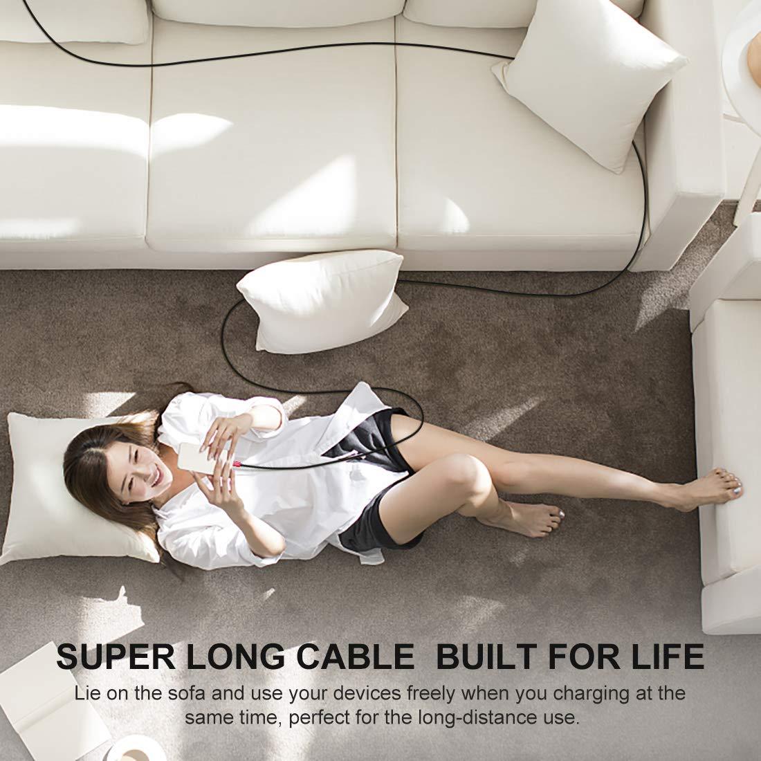 Cable USB C 6.1m CLEEFUN Carga Rápida Nylon Negro