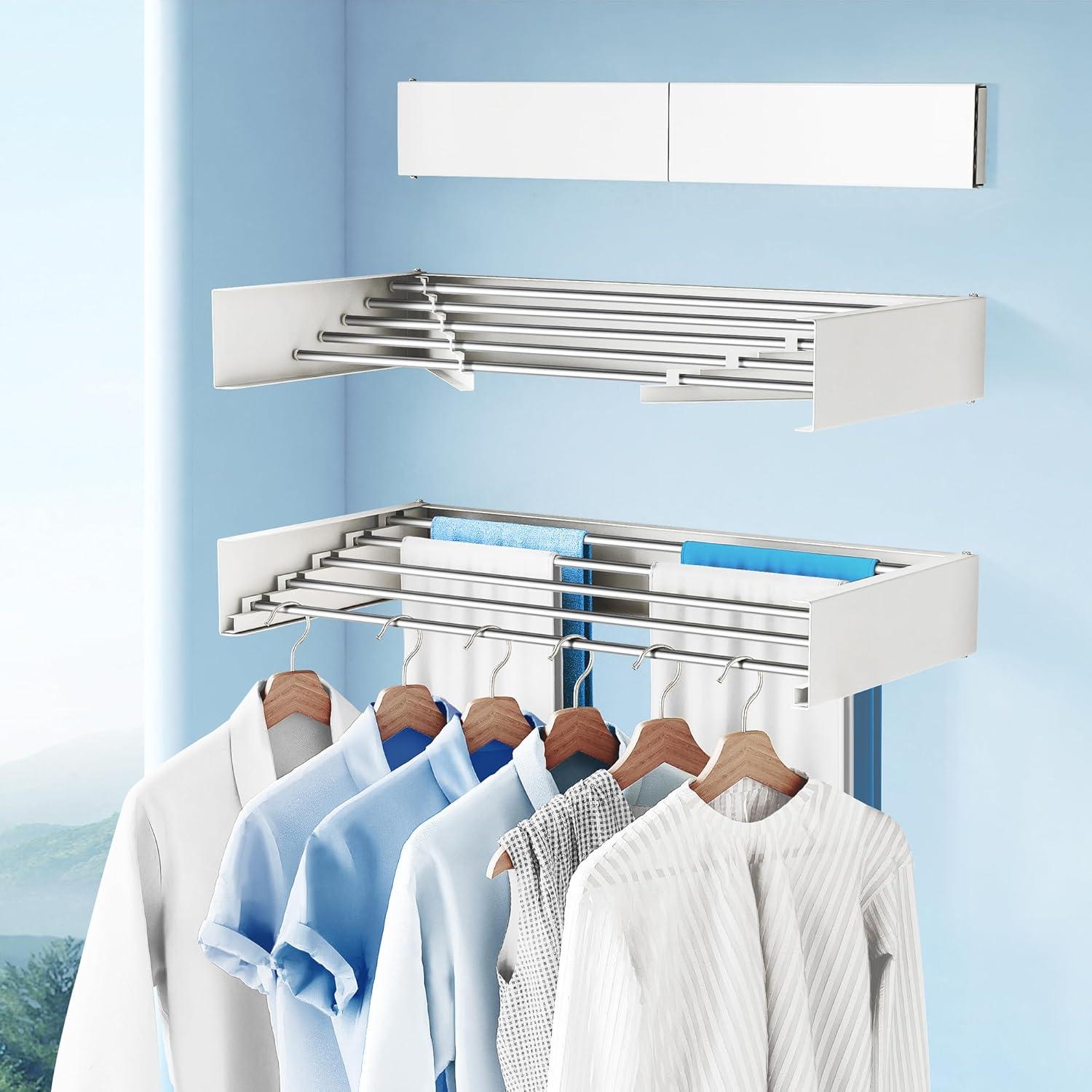 Estante Plegable para Secar Ropa BOQORAD 80 cm Blanco