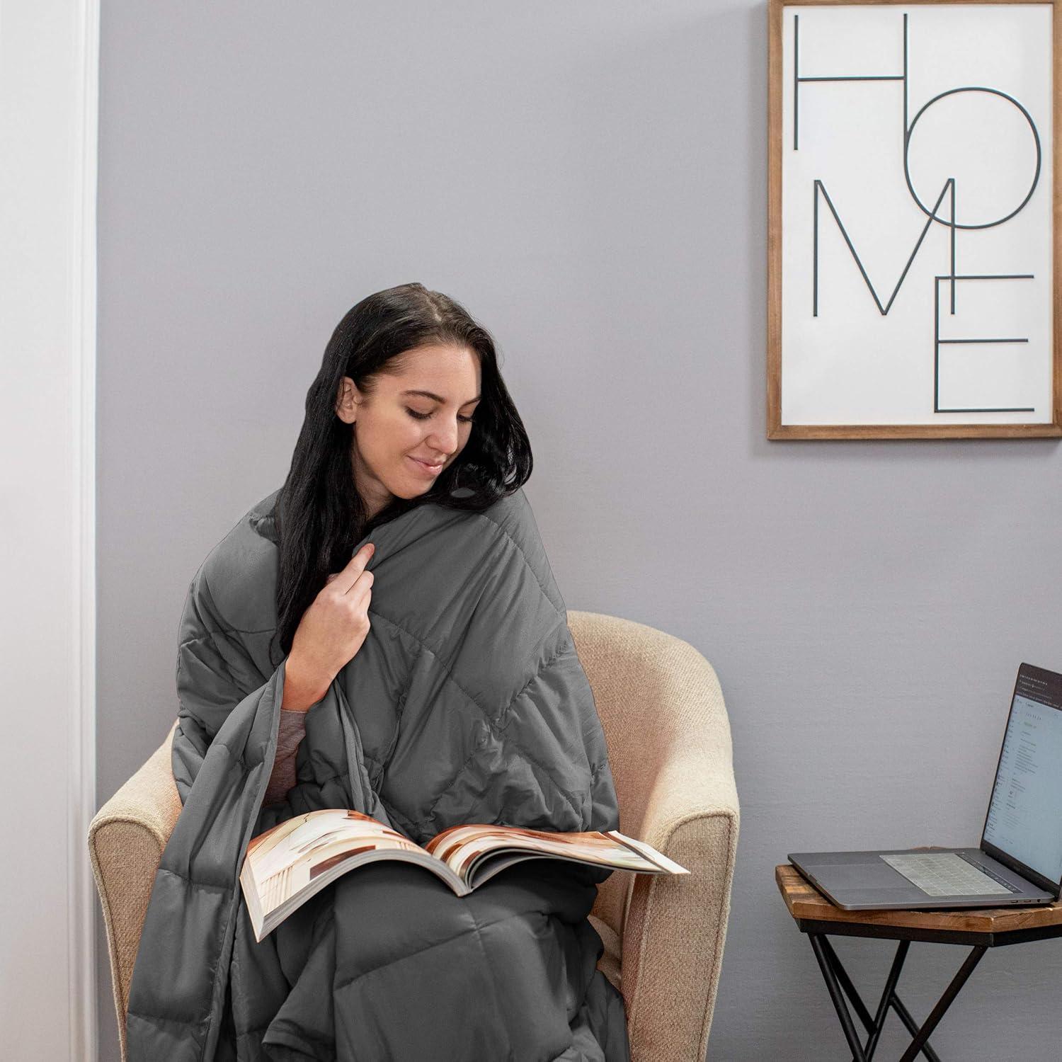 Manta con peso de microfibra Superior 104x152 cm 3.2 kg carbón