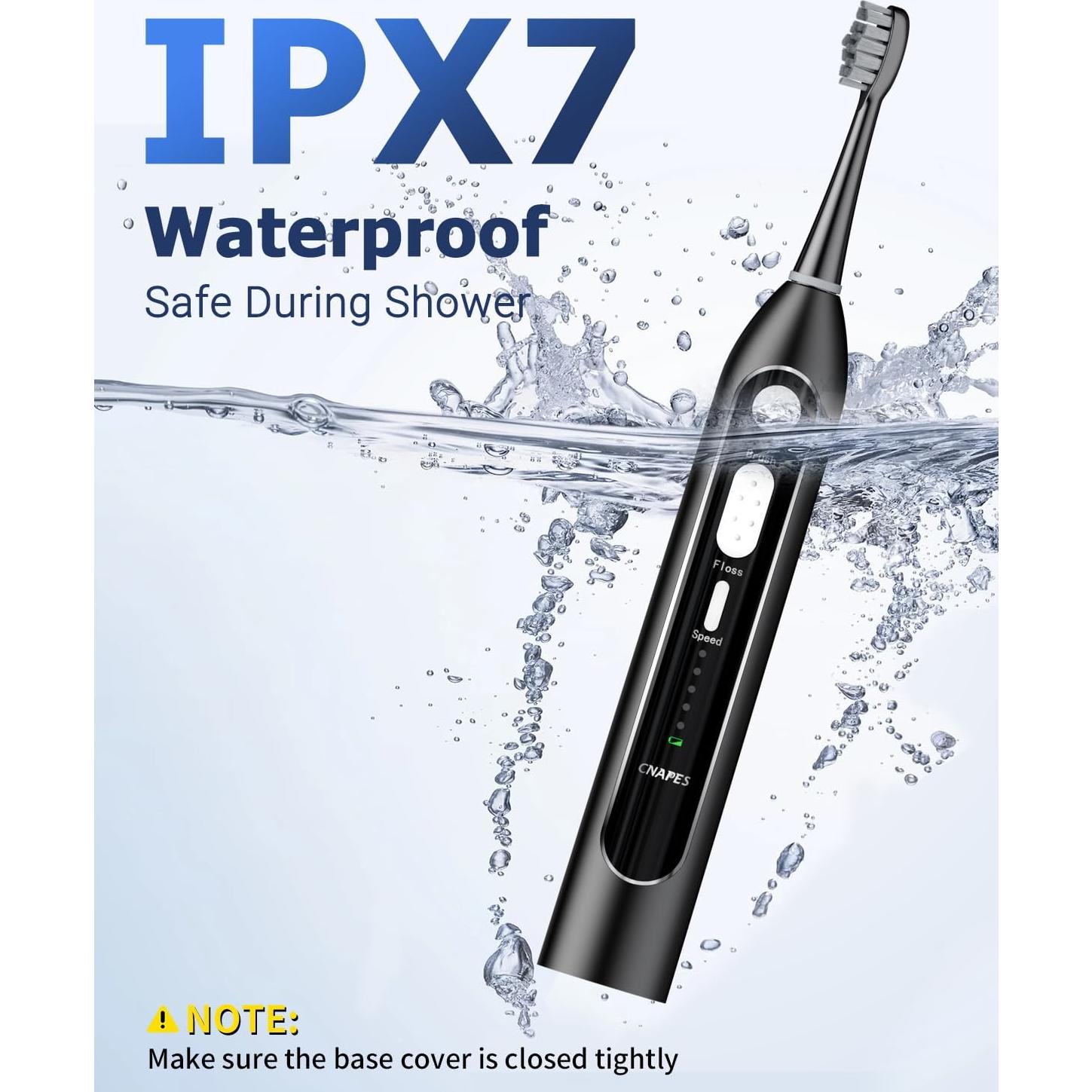Cepillo de dientes eléctrico CNAPES con irrigador 3 en 1, 5 cabezales