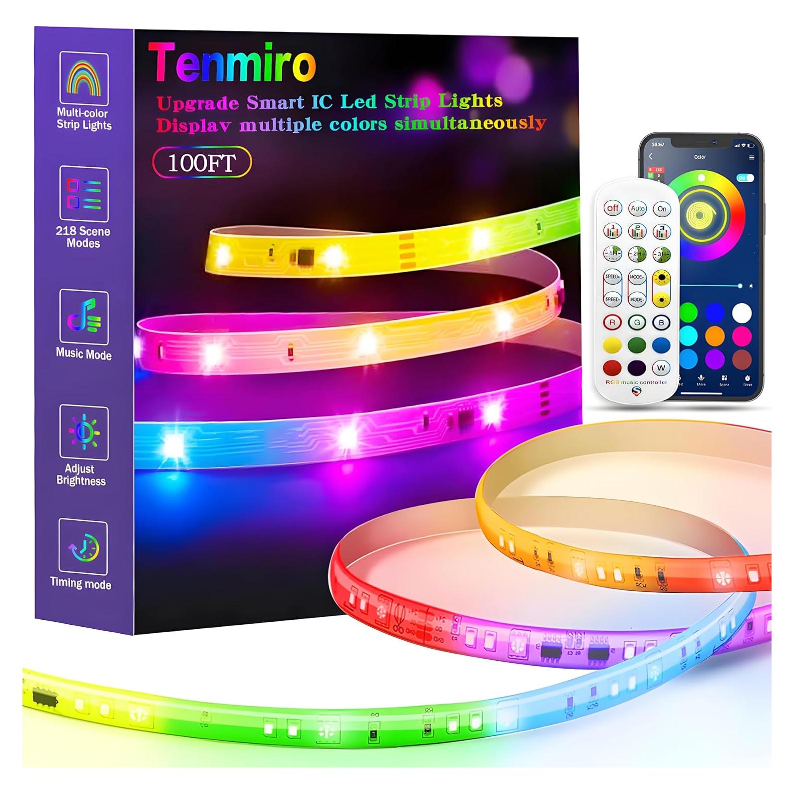Tira LED Inteligente Tenmiro 30.48m RGB Control APP