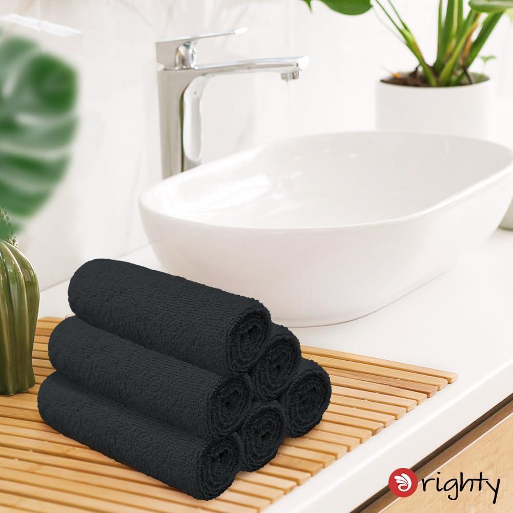 Toallas de Mano Negras Orighty 6 Pack Microfibra 40.6x71.1 cm